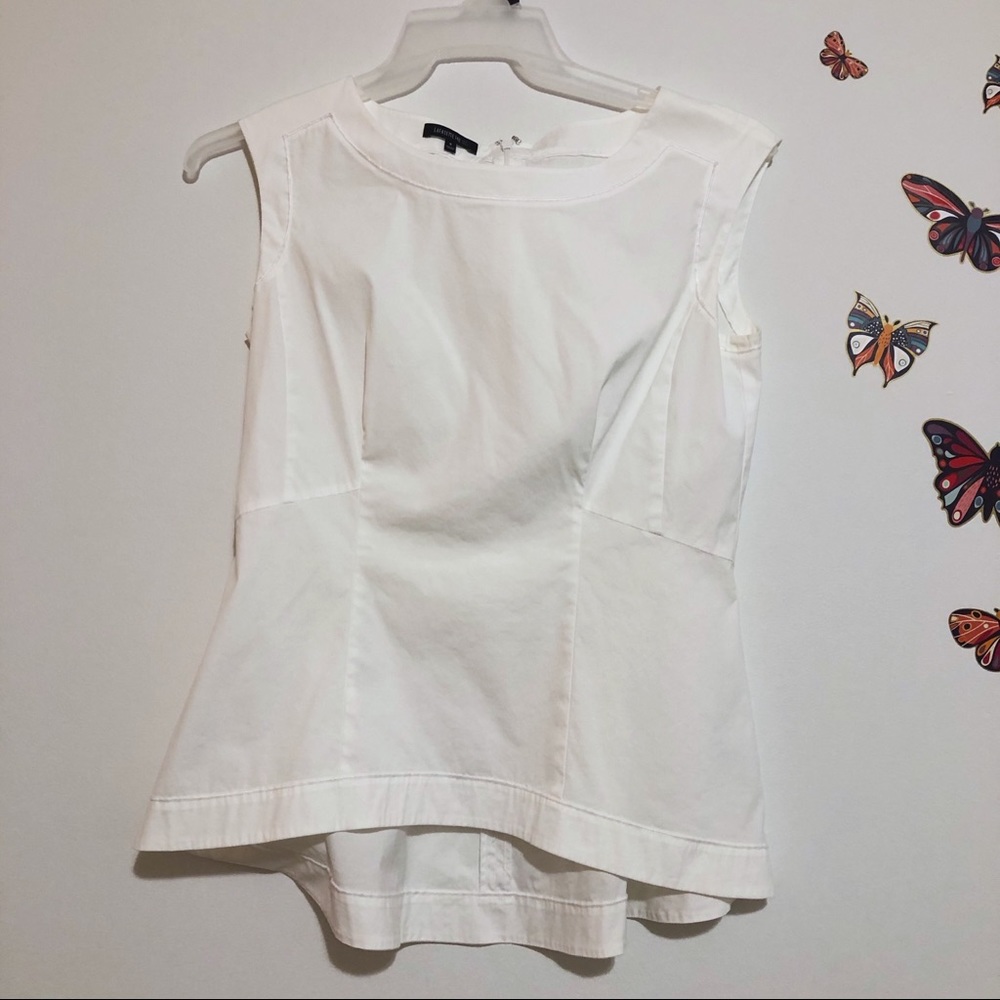 Lafayette 148 White sleeveless blouse size 6